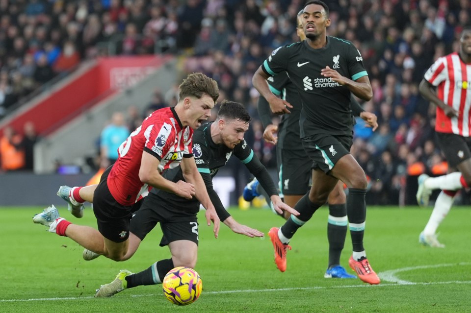 The ace won a penalty as Southampton lost 3-2 to Liverpool