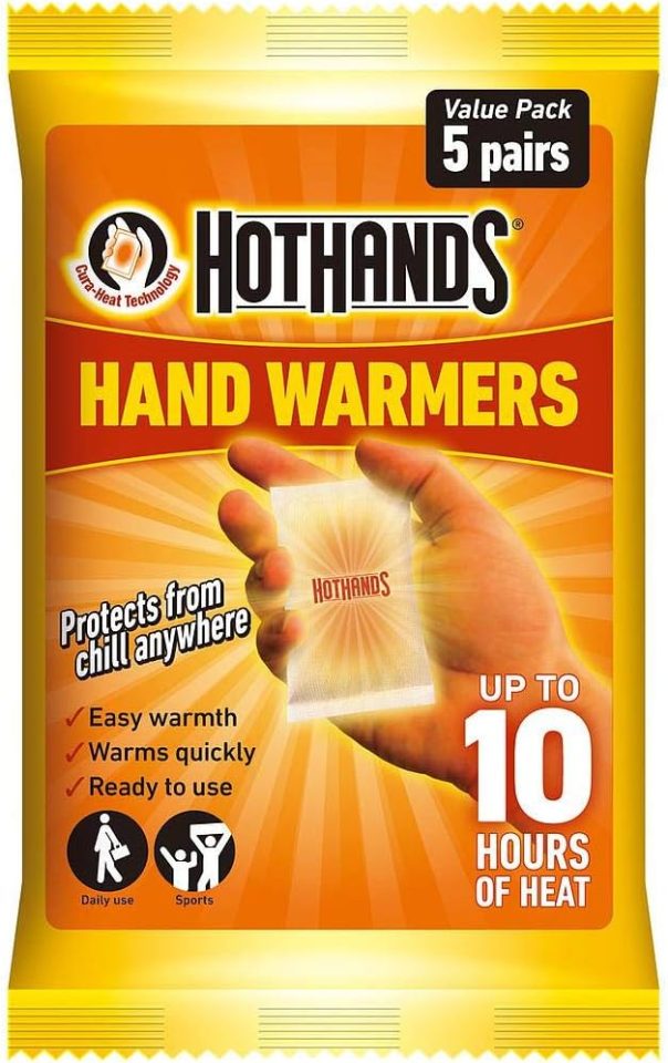 The Hothands Hand Warmers are available in pack of five for just £4