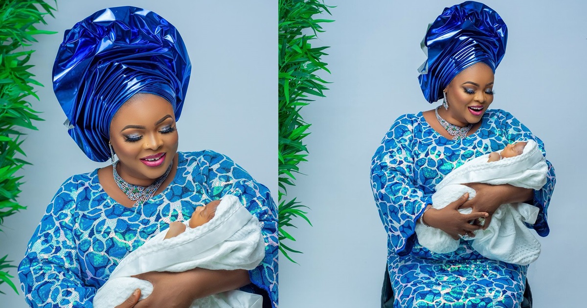 Actress Dayo Amusa reveals her son's name with heartwarming pictures (IMAGES)