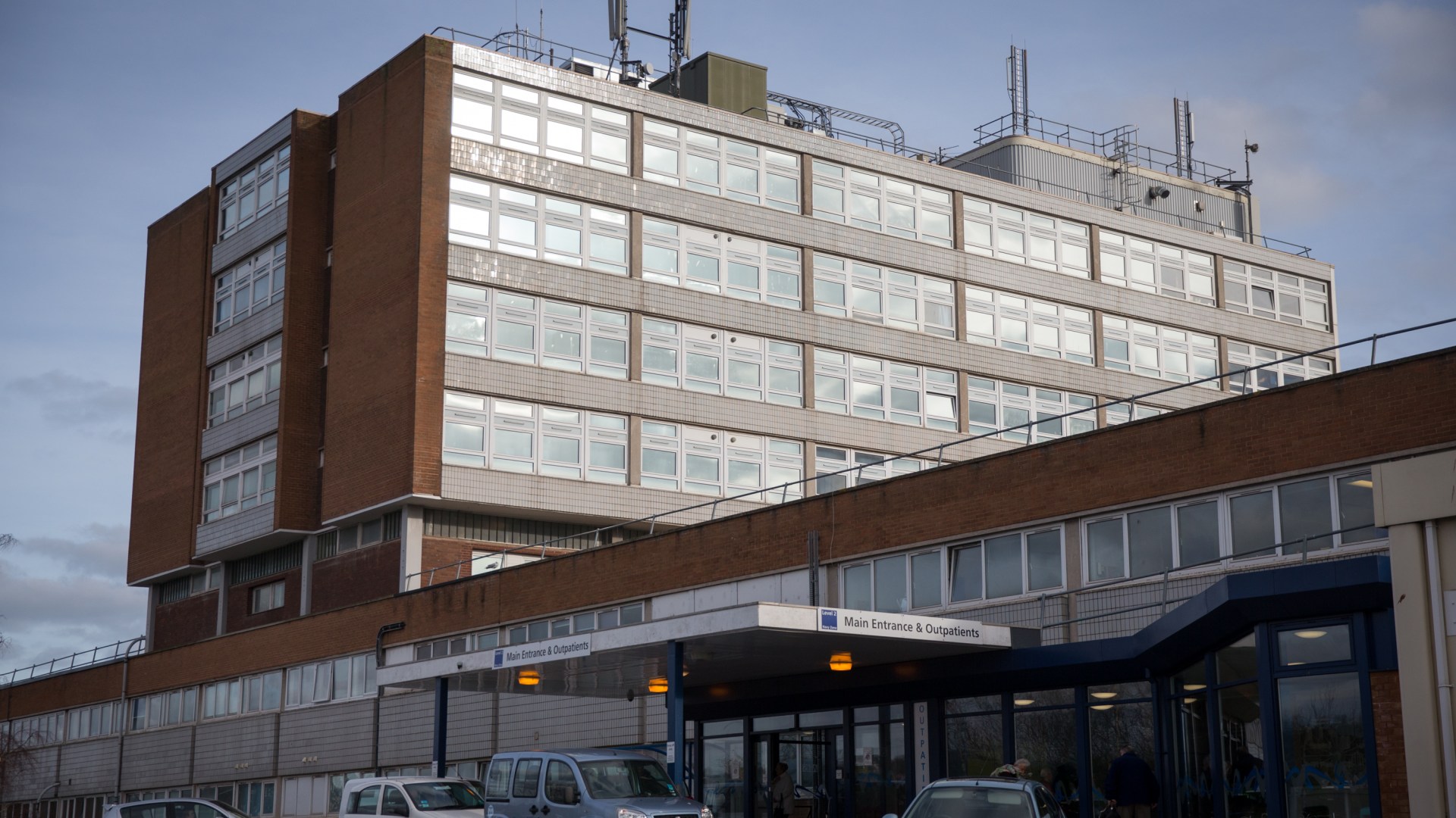 Car smashes into hospital with three injured as fire and ambulance services rush to scene