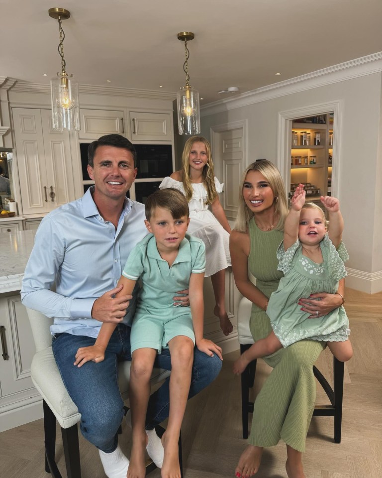 Billie and Greg with their three kids Arthur, Nellie and Margot inside their incredible home