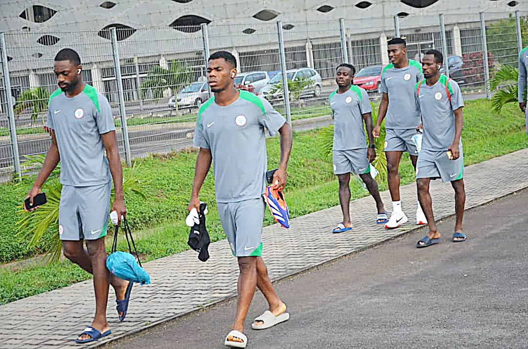 AFCON 2025Q: Simon, Chukwueze, Onyeka,  Five Others Storm Super Eagles’ Abidjan Camp