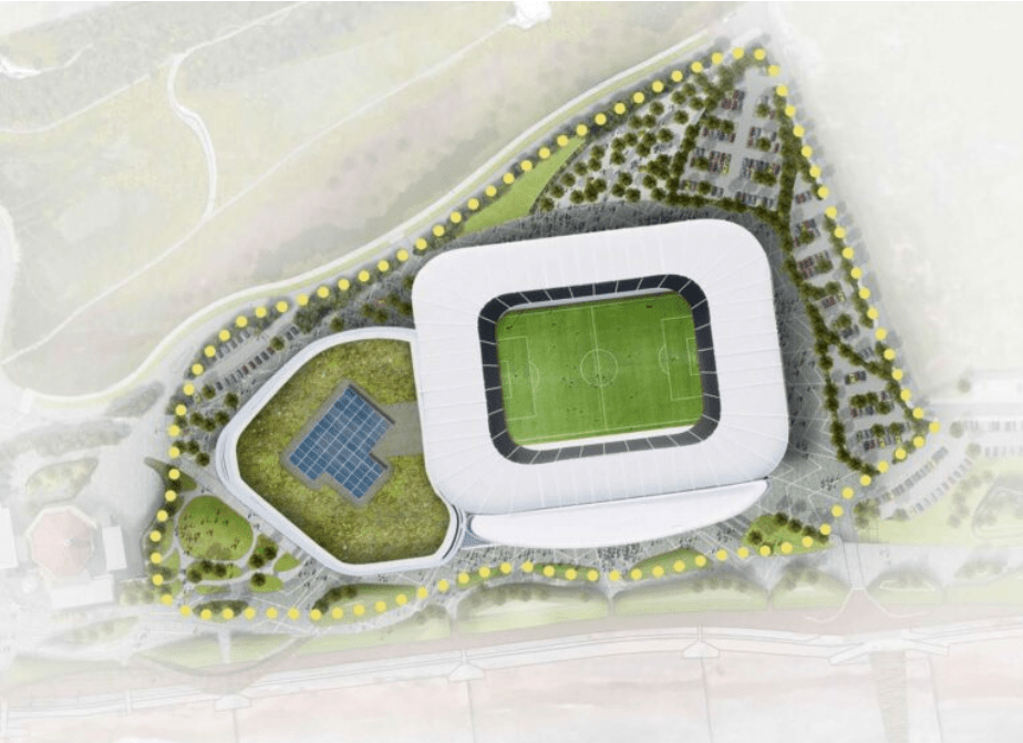 An artists' impression of the new Aberdeen stadium plans