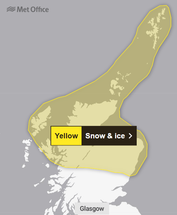 The latest yellow weather warning lasts right through until 10am on Wednesday