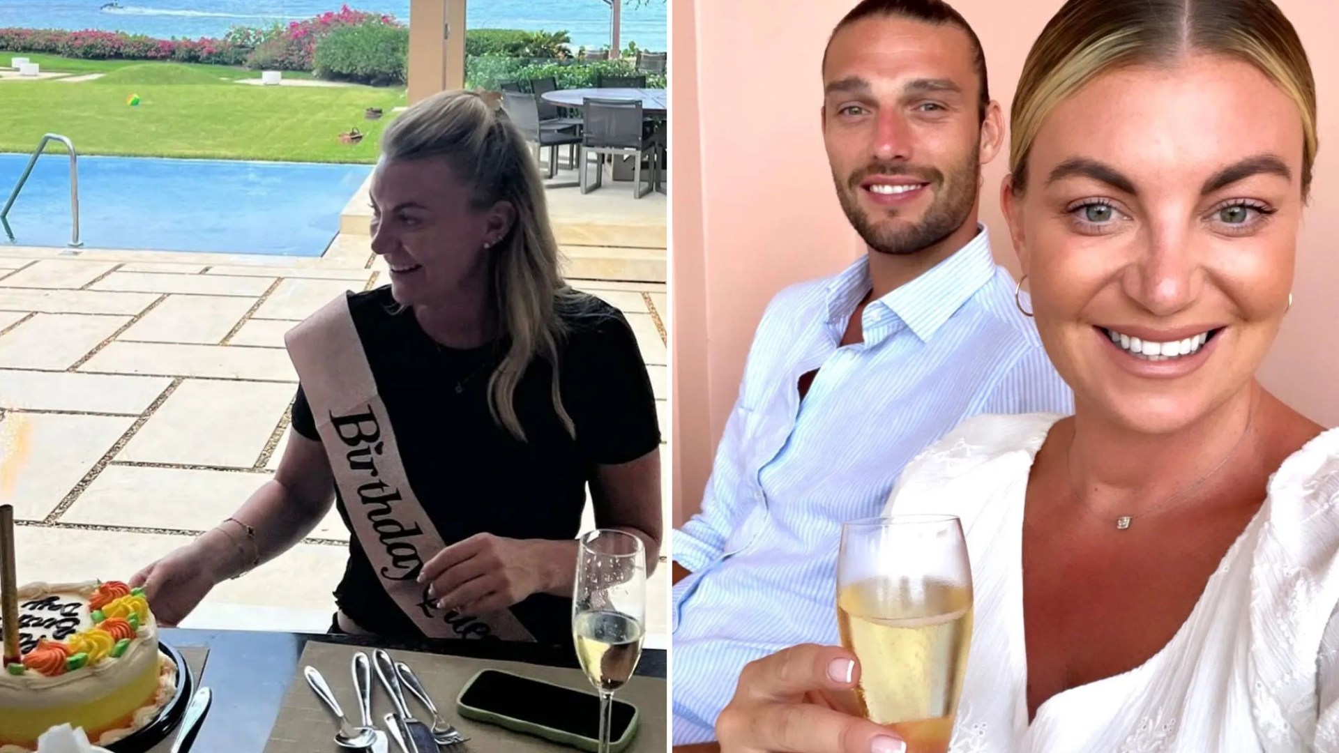 Billi Mucklow celebrates 37th birthday on holiday following split from husband Andy Carroll