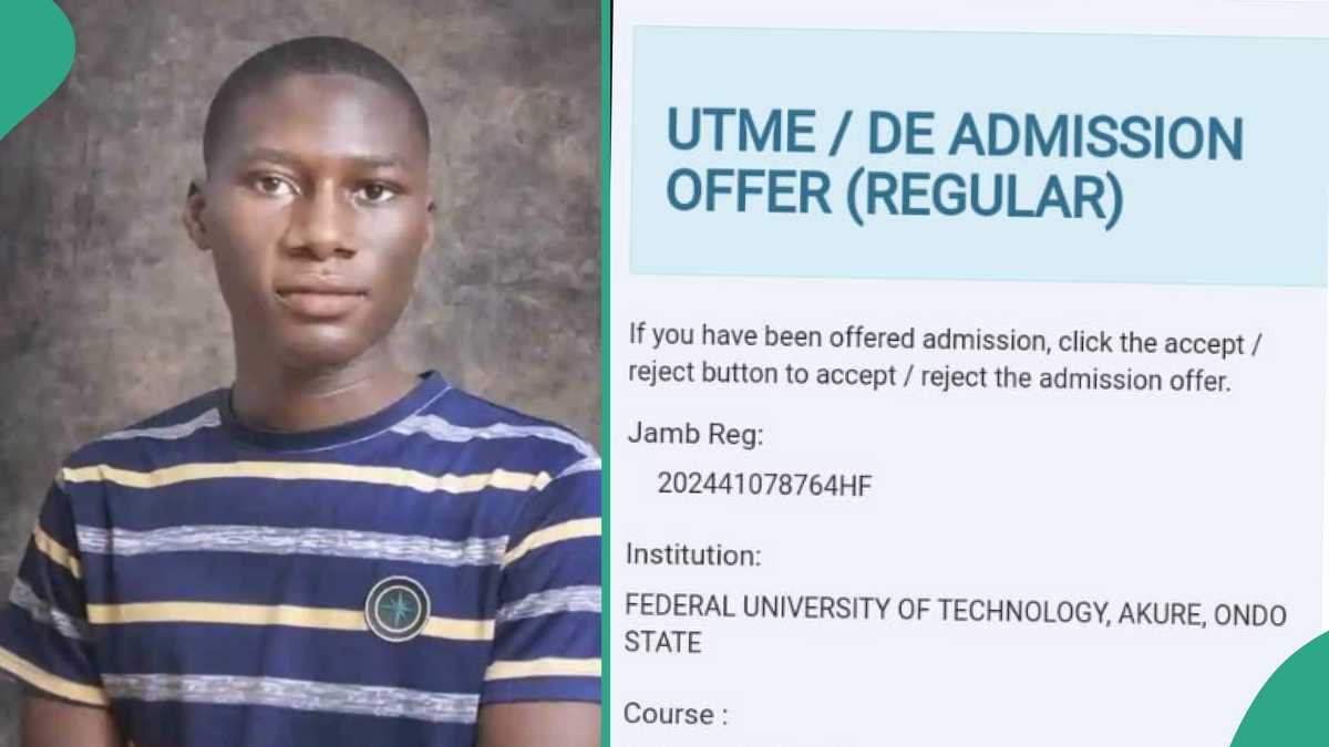 Bricklayer's Son Who Scored 323 in JAMB Gains Admission Into Federal University of Technology Akure