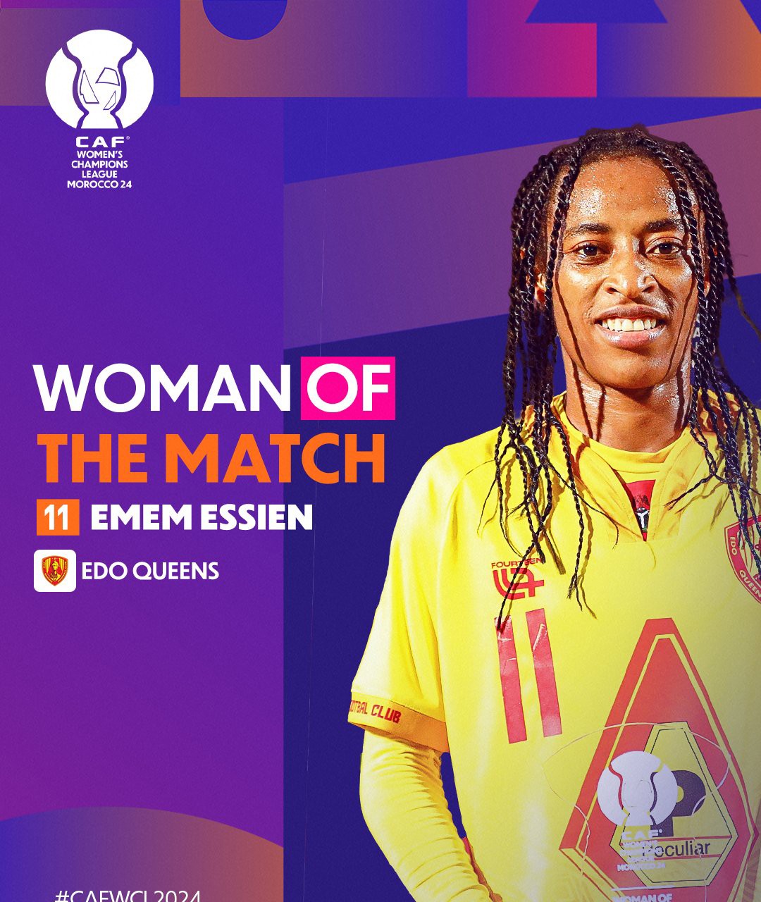 CAFWCL: Essien Wins Player Of The Match Award After Helping Edo Queens Beat Mamelodi Sundowns