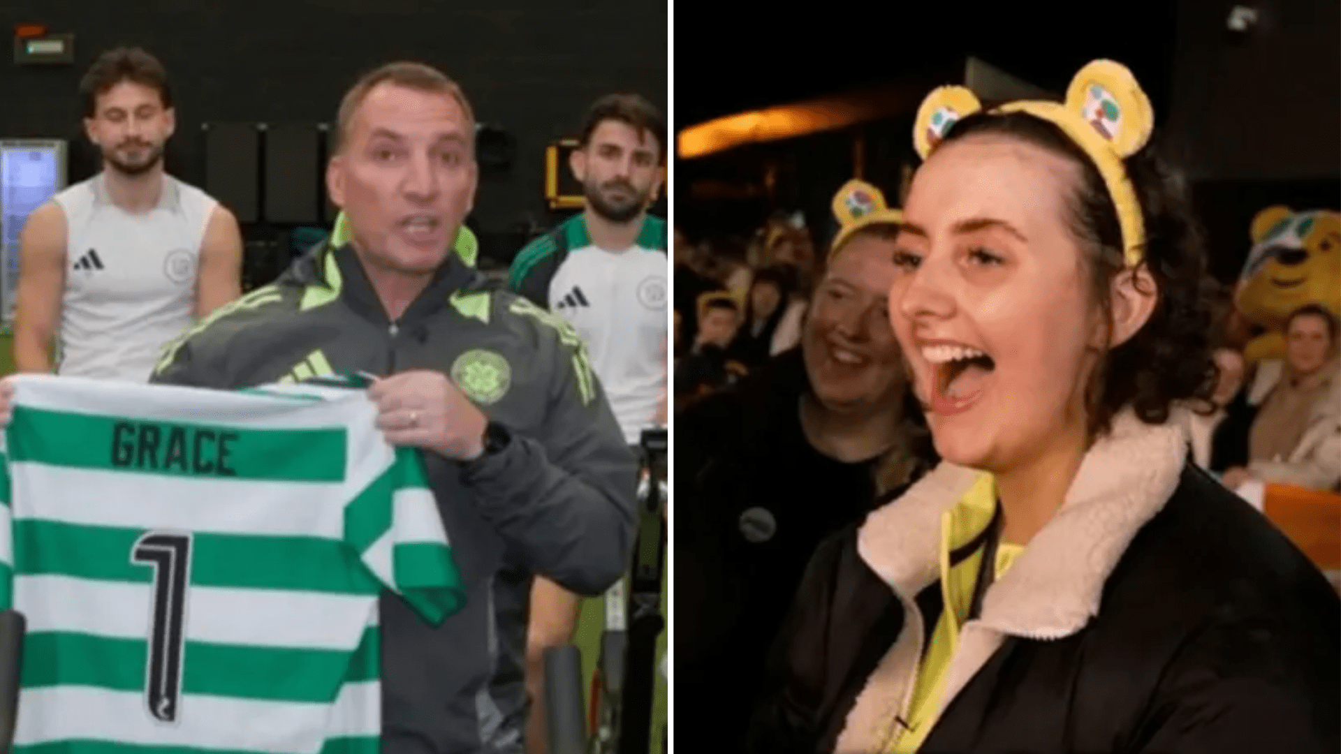 Celtic fan cancer survivor gets emotional message from Brendan Rodgers and hug from Scott Brown after charity challenge