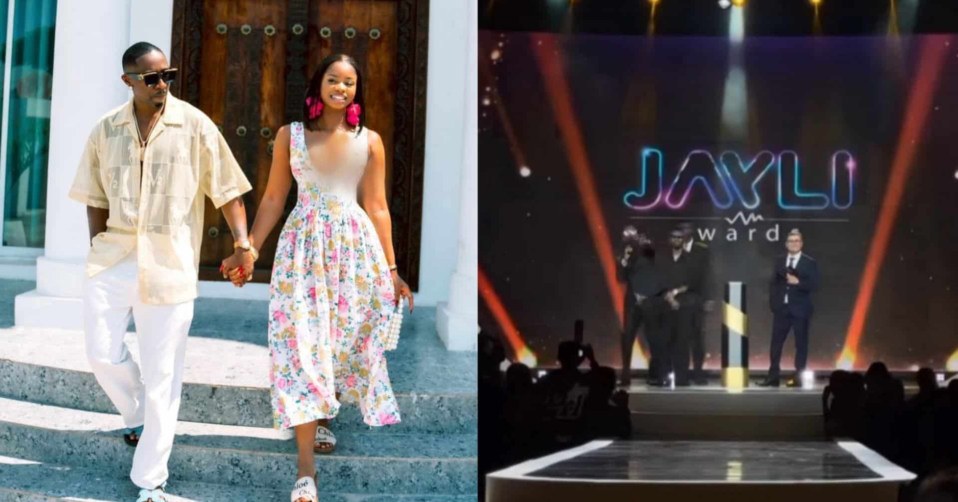 Cute moment Juma Jux gives shout-out to girlfriend, Priscilla Ojo as he bags award