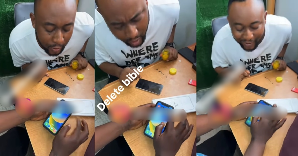 "Delǝte Bible, don't delǝte Sporty!" – Man's outúrst while conserving space on phone sparks búzz online (VIDEO)