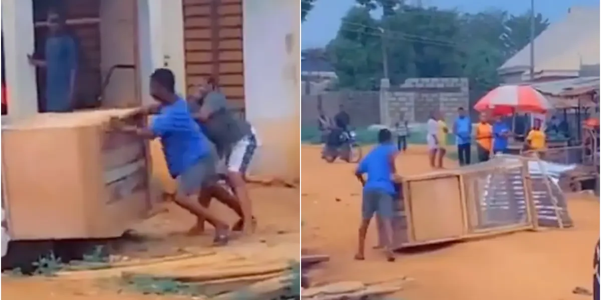 Drama as man retrieves 'kiosk' from girlfriend after sour relationship