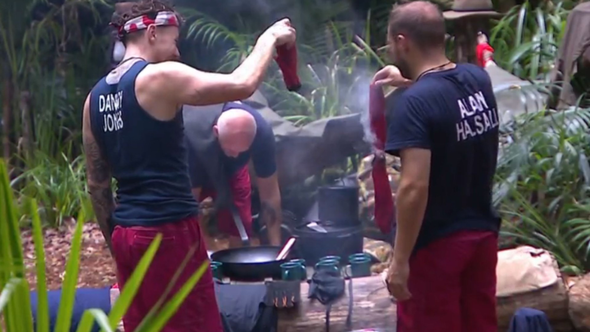 Dramatic moment I'm A Celebrity star's clothes catch fire - leaving camp stunned