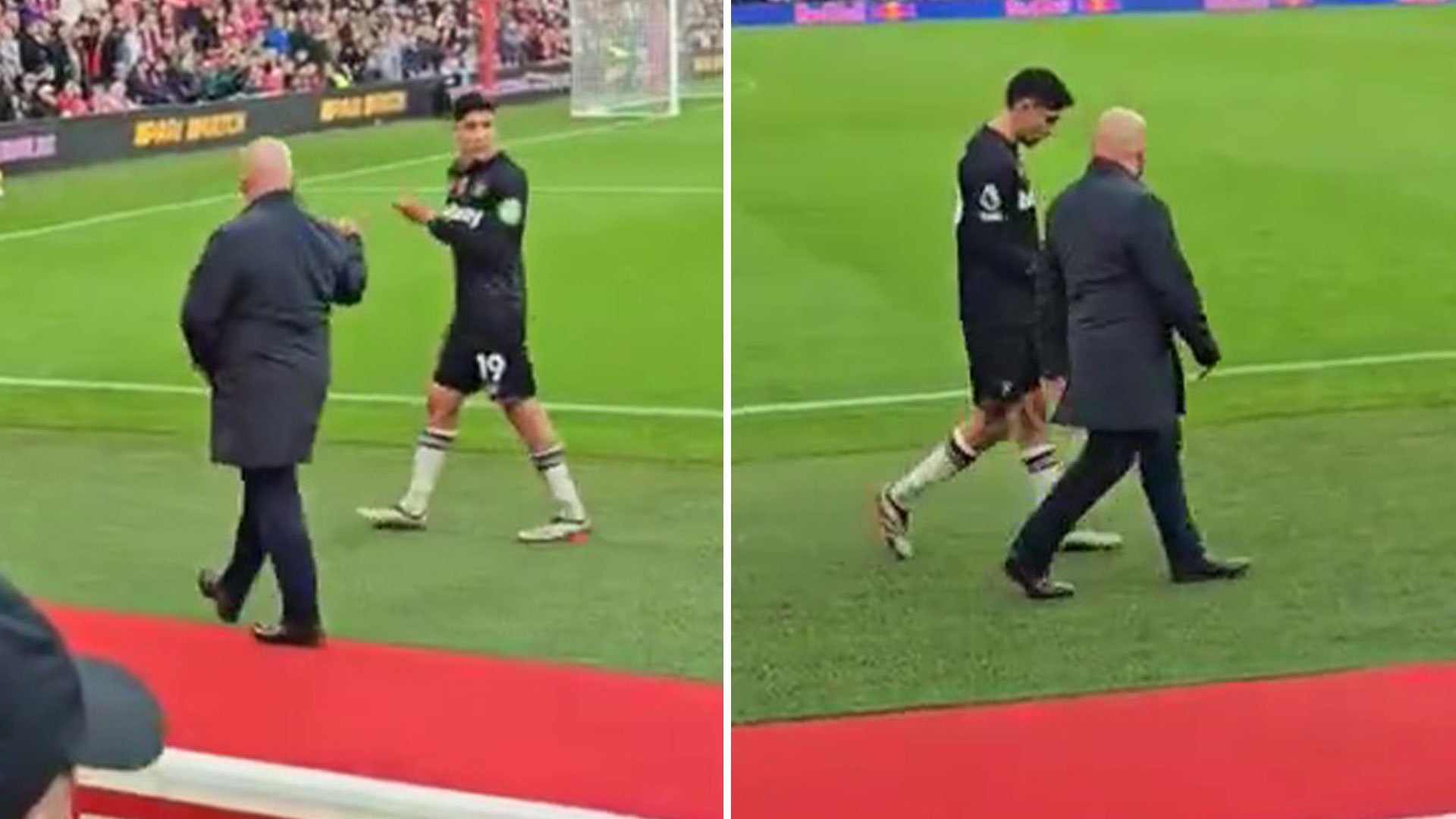 Fans chant 'you don't know where you're going' as Edson Alvarez gets LOST trying to find tunnel at Nottingham Forest