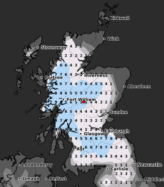 Flurries are set to blanket the entire country with snow