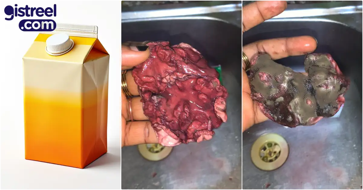 Lady allegedly finds shocking object in juice, sparks outrage online