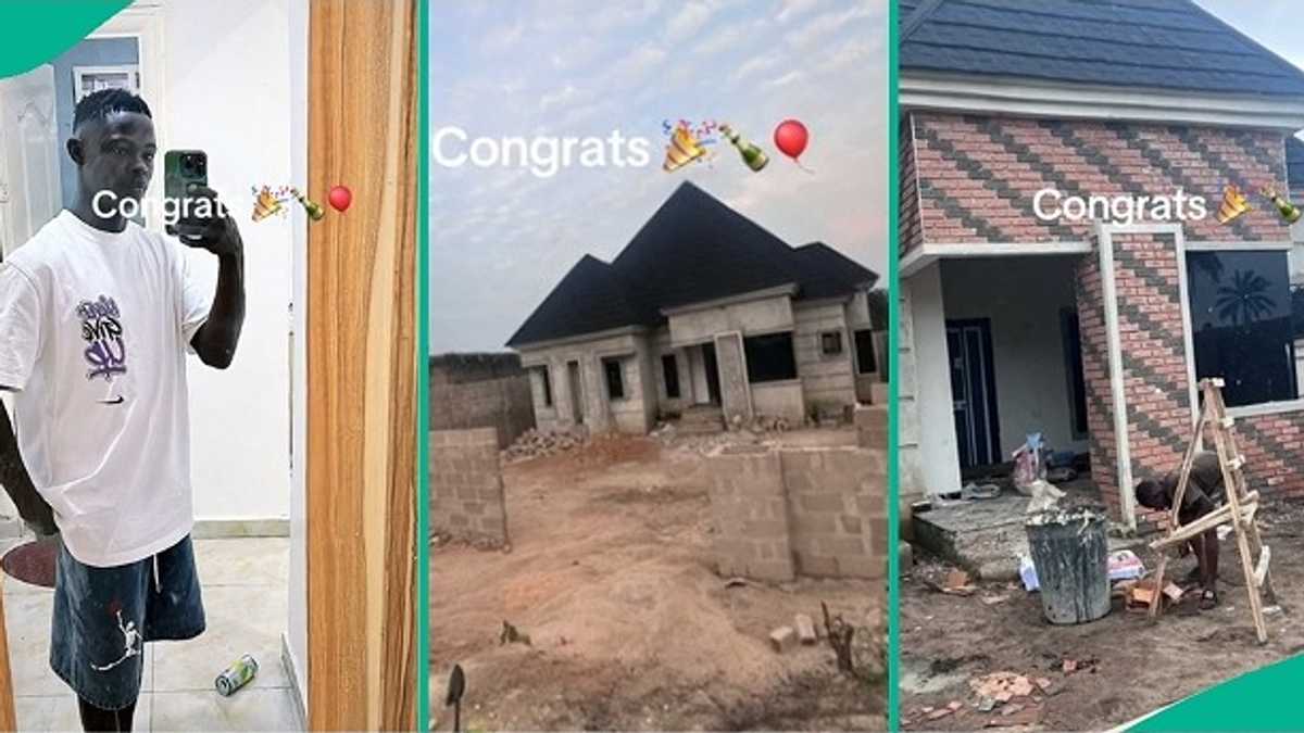 Nigerian Man Shows Off Progress of House He Has Been Building from Scratch, Video Inspires Many