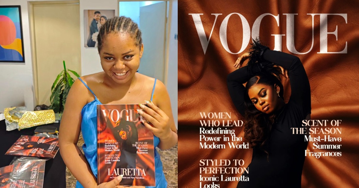 Nigerian man celebrates wife's 29th birthday and 1st wedding anniversary with custom Vogue-inspired magazine (IMAGES)