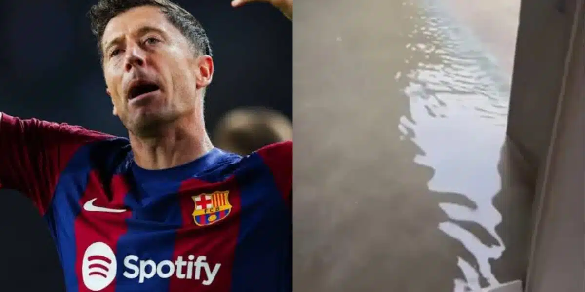 Robert Lewandowski's home flooded amid heavy storms in Barcelona