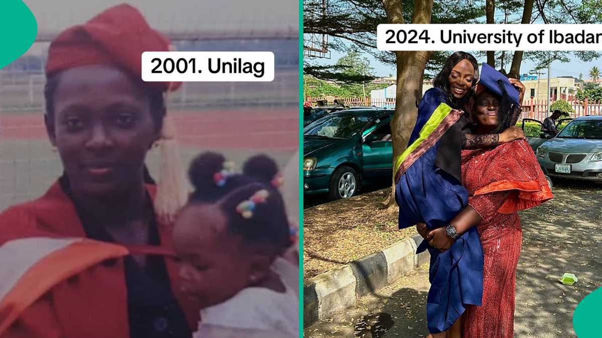 University of Ibadan Graduate Recreates Photo Taken with Her Mother 23 Years Ago