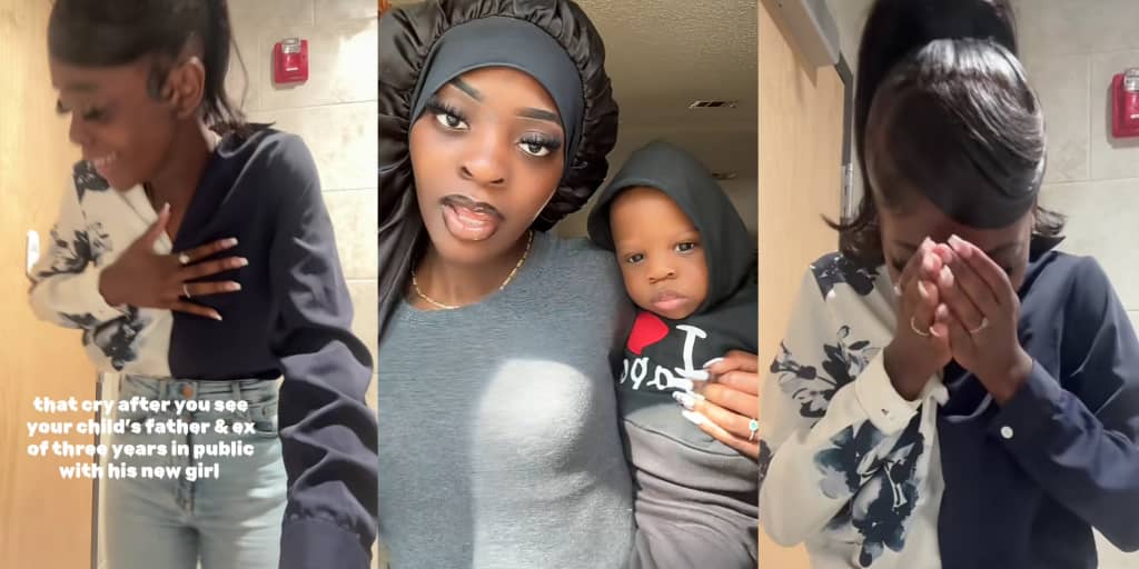 Woman sobs as ex-boyfriend of 3 years, father of her child, shows off new girlfriend weeks post-breakup