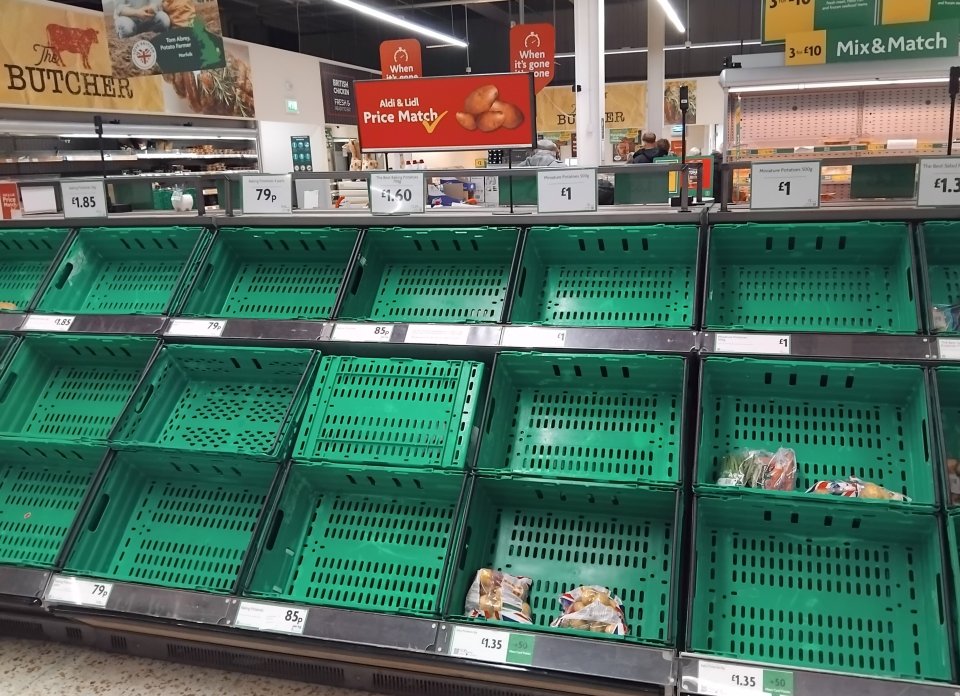 Empty shelves after stock levels more than halved during six-day disruption