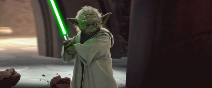 Yoda in Attack of the Clones