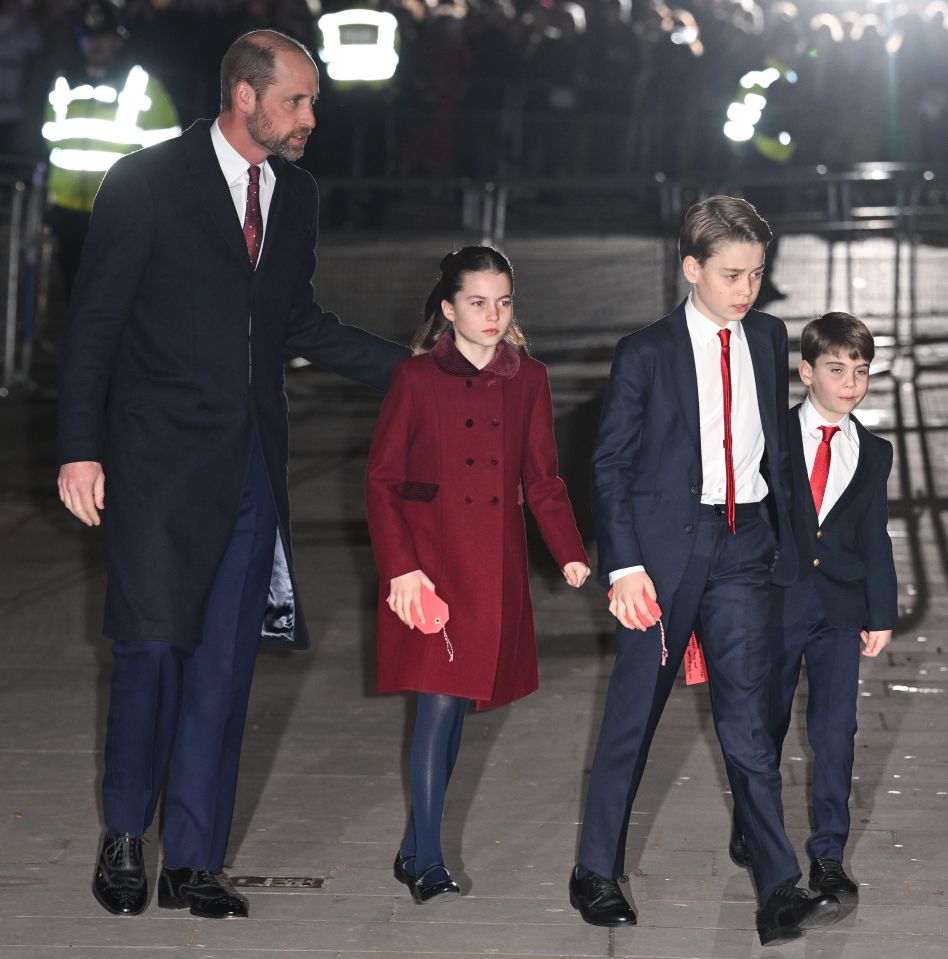 She was joined by William, George, Charlotte and Louis