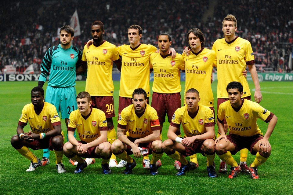 Dad Emmanuel Eboue, bottom right, was with Arsenal for seven years