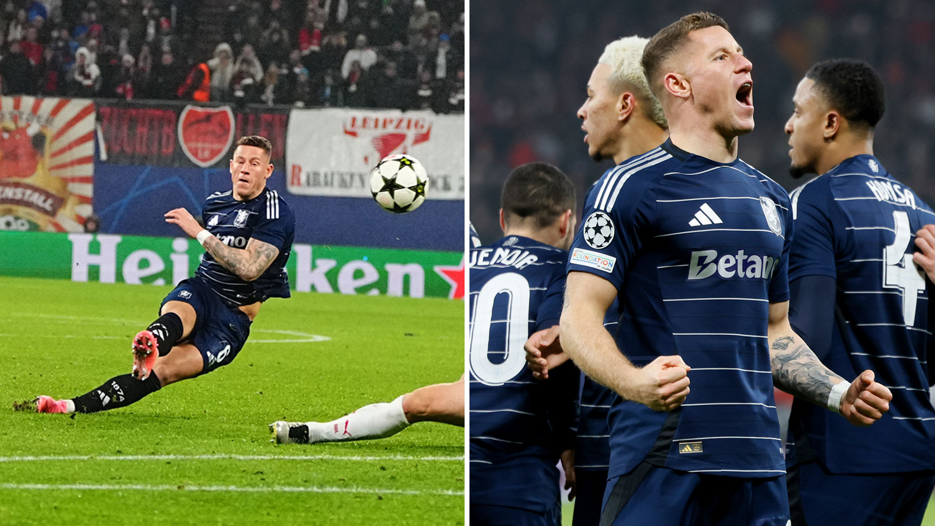 RB Leipzig 2 Aston Villa 3: Barkley's deflected strike gives Villans huge Champions League automatic qualifying boost