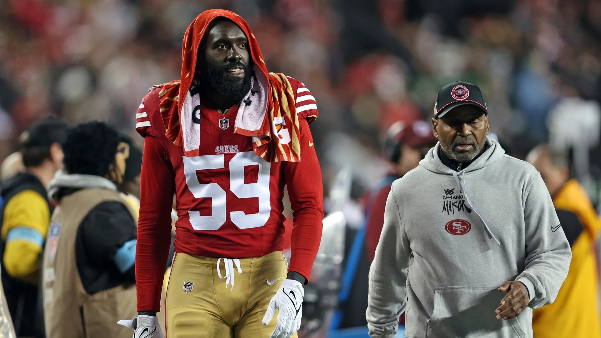 Who is 49ers linebacker De’Vondre Campbell and why did the NFL player 'quit' mid-game against the Rams