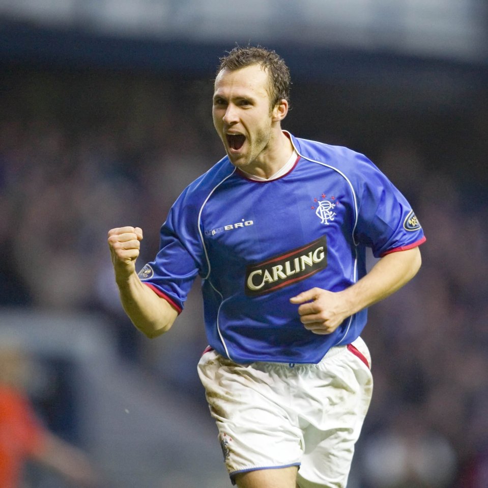 Thomas Buffel wears an Umbro strip at Rangers in 2005