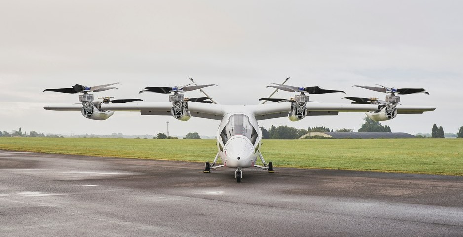 An air-born cab preparing to take off from a veriport