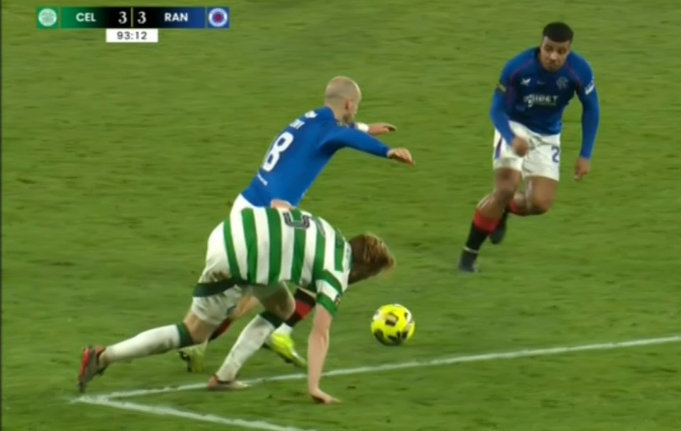 Referee John Beaton gave a free kick on the edge of the area