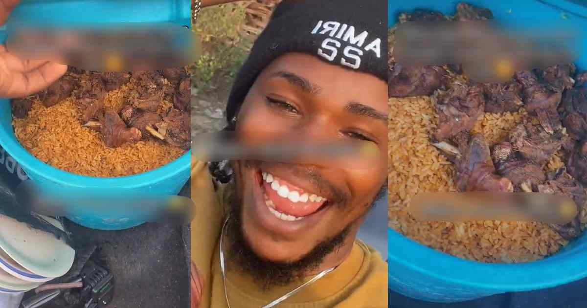 Man jubilates, discovers cooler of leftover rice from a wedding in his car (WATCH)