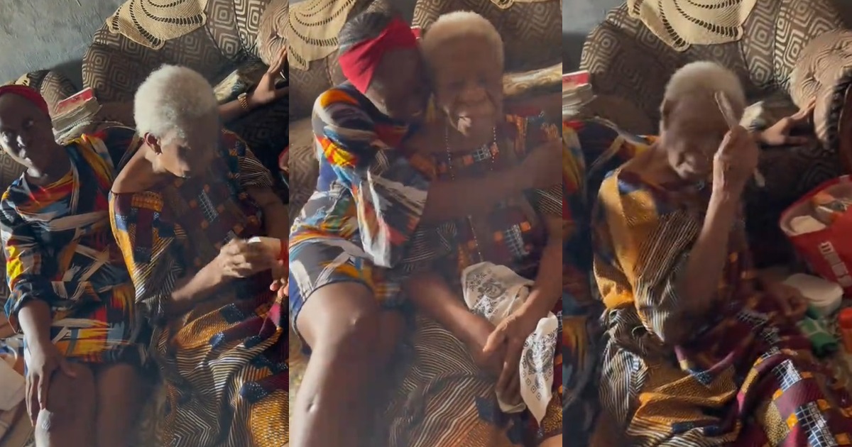 "a badd!e never retires please" – 90-year-old grandma shows off her glam side after applying face powder for a photo shoot (WATCH)