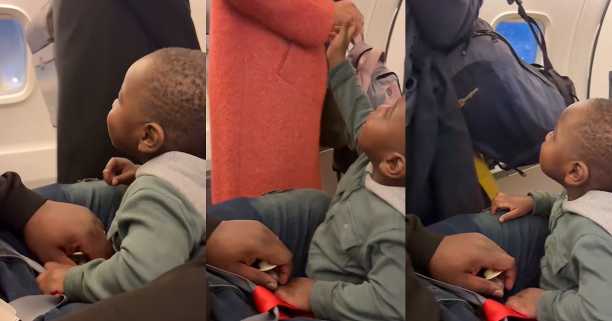 Toddler warms hearts as he bids goodbye to passengers during a flight (WATCH)