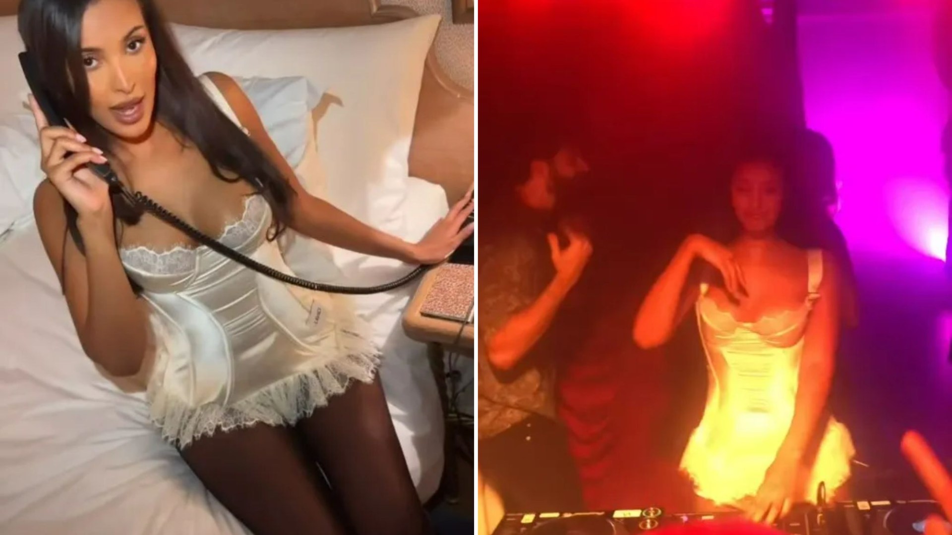 Maya Jama looks incredible in satin corset mini-dress as she DJs in London on wild night out