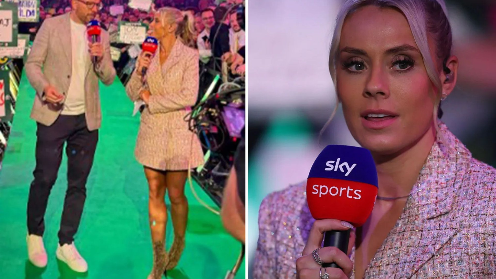 Sky Sports presenter Emma Paton puts on leggy display at World Darts Championship as fans hail 'awesome outfit'