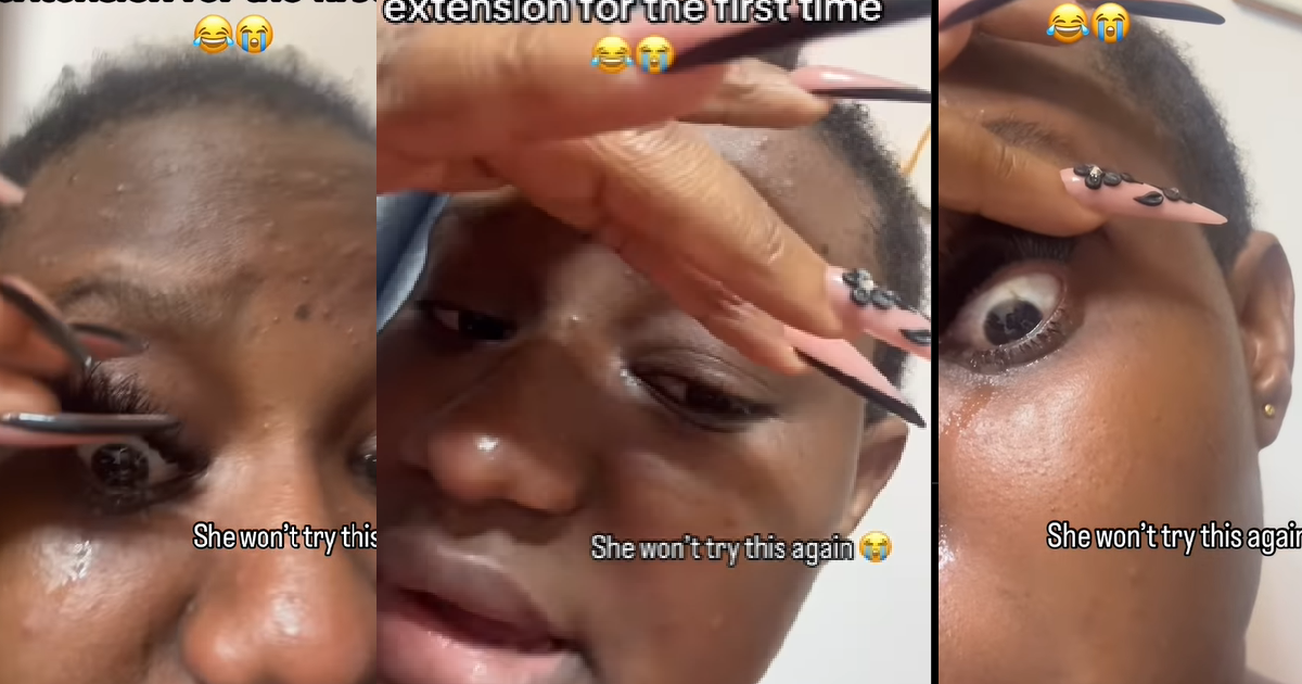 "She won't try this again" – Lady Shares Her Experience Fixing Lashes For The First Time (WATCH)