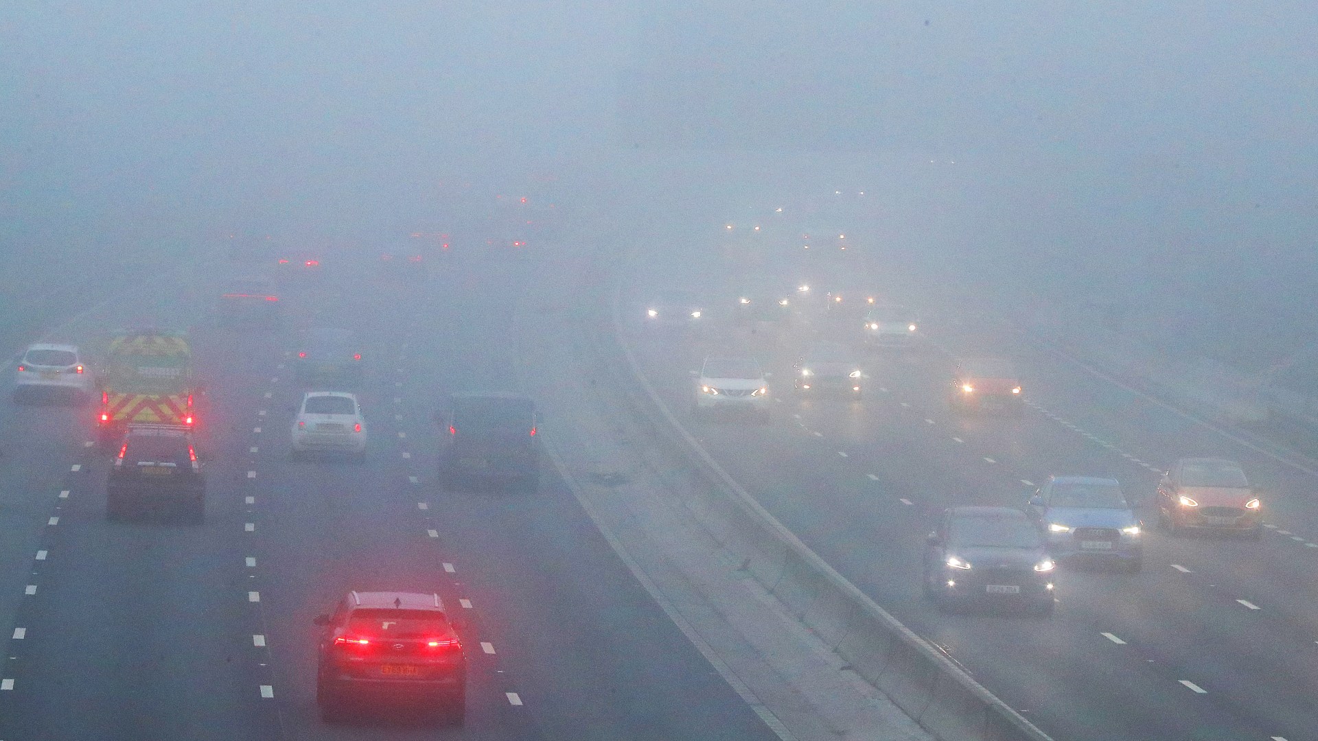 Brits brace for MORE travel chaos as thick fog sweeps UK after hundreds of flights axed & millions on move after Xmas