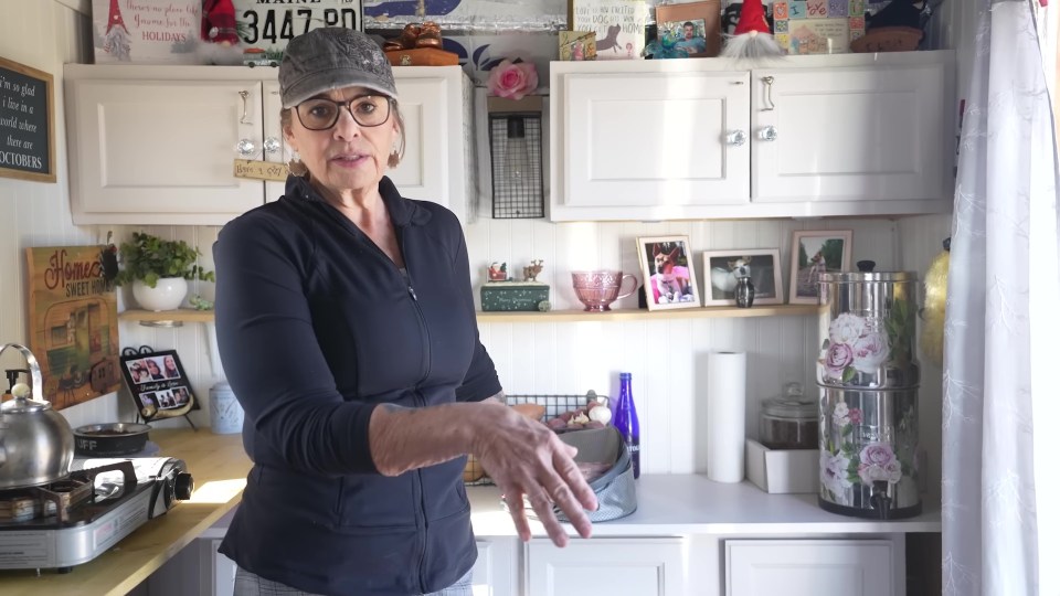 She decked out the trailer with bits she found on the side of the road