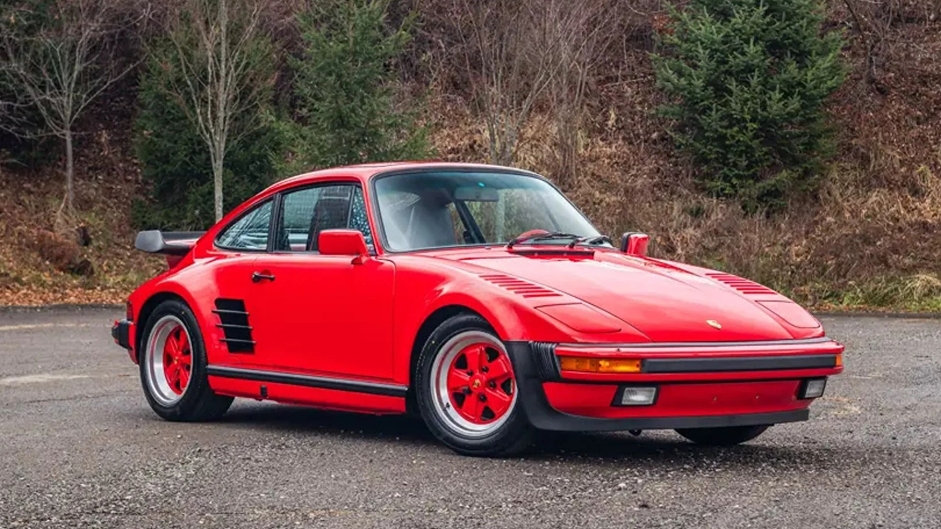 Ultra-rare red 1988 'Flat-Nose' Porsche with vibrant interior & just 5k miles on the clock could be yours for £255k