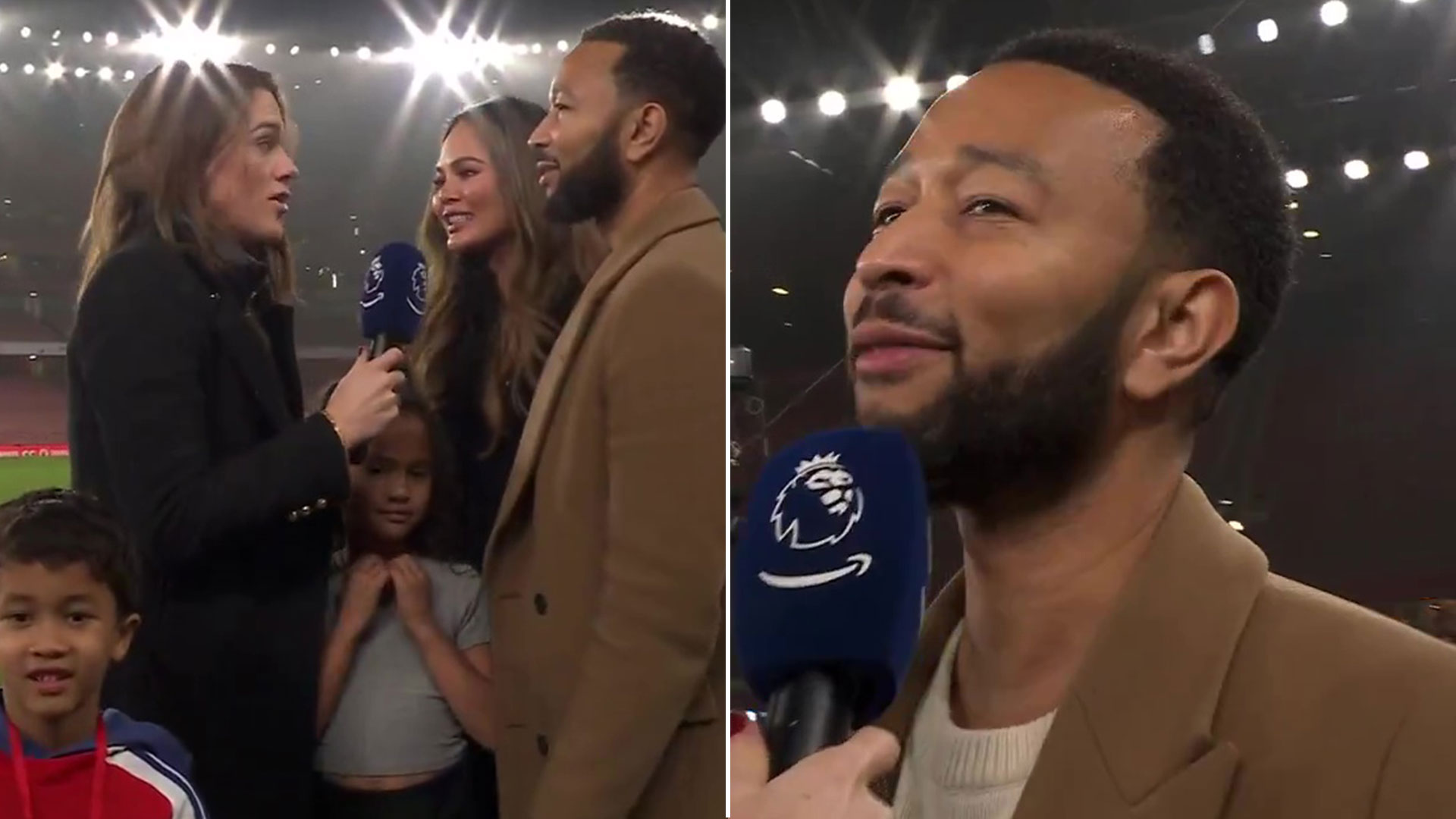 Amazon Prime Video presenter and John Legend give fans 'second hand embarrassment' after Arsenal's win over Ipswich