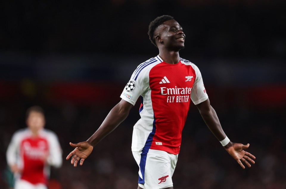 Bukayo Saka scored a double as Arsenal eased past Monaco in the Champions League