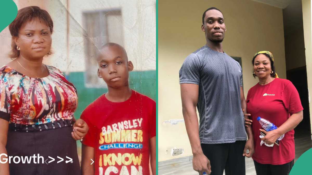 Child Grows Taller Than His Mother, Their Throwback Photo Fascinates Social Media Users