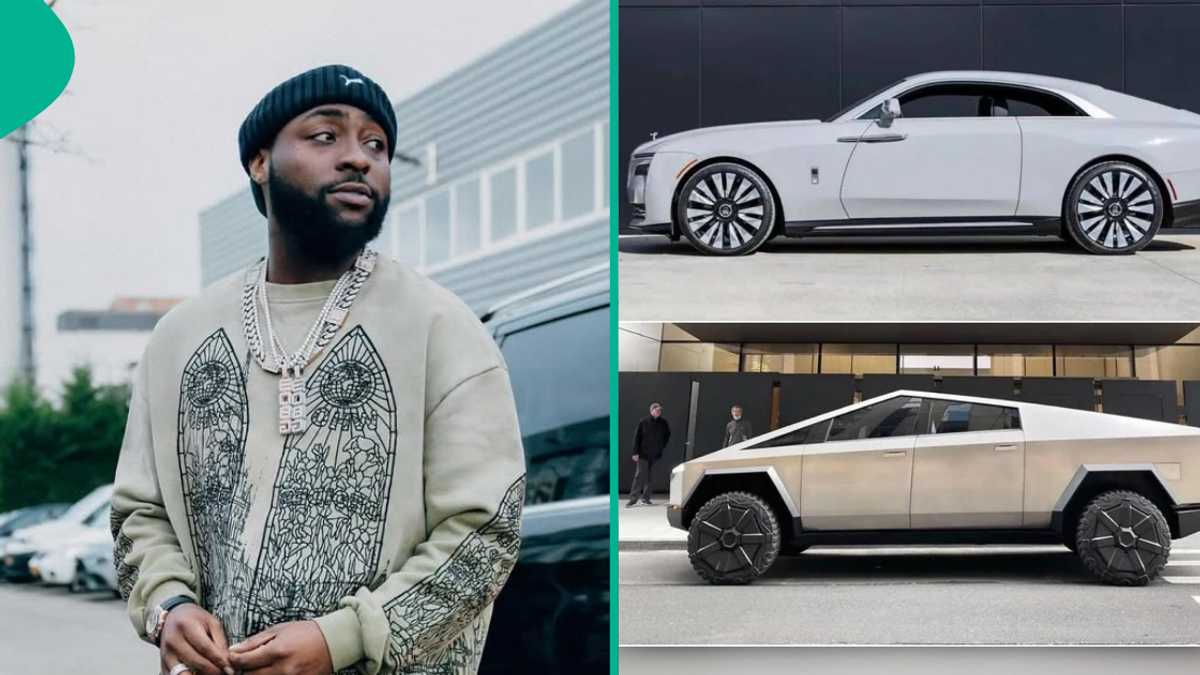 Christmas Came Early: Davido’s Rolls-Royce Spectre, Tesla Cybertruck Arrive at Lagos Airport