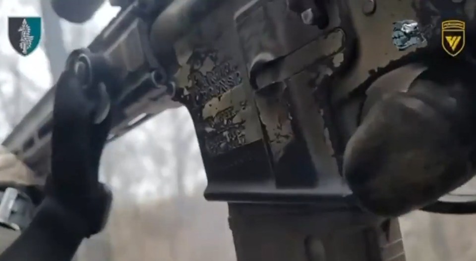 Bodycam footage shows a Ukrainian assault riffle blasting Russian troops