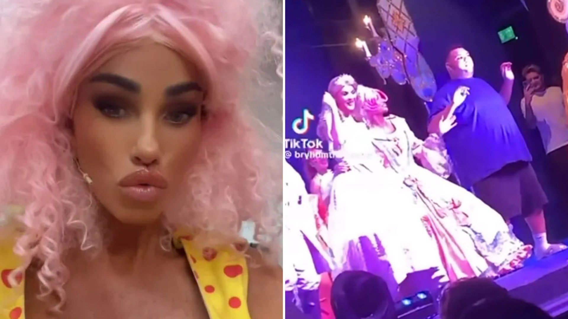 Katie Price's eldest son Harvey joins her on stage in pantomime and dances for the crowd