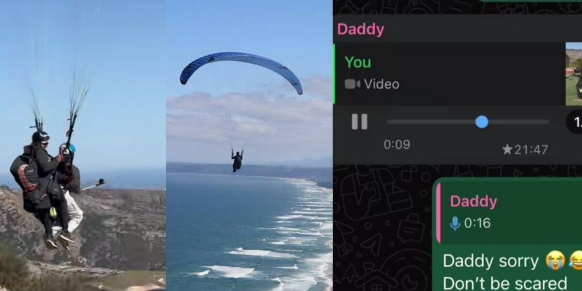 Lady shares dad's hilarious reaction to her paragliding video