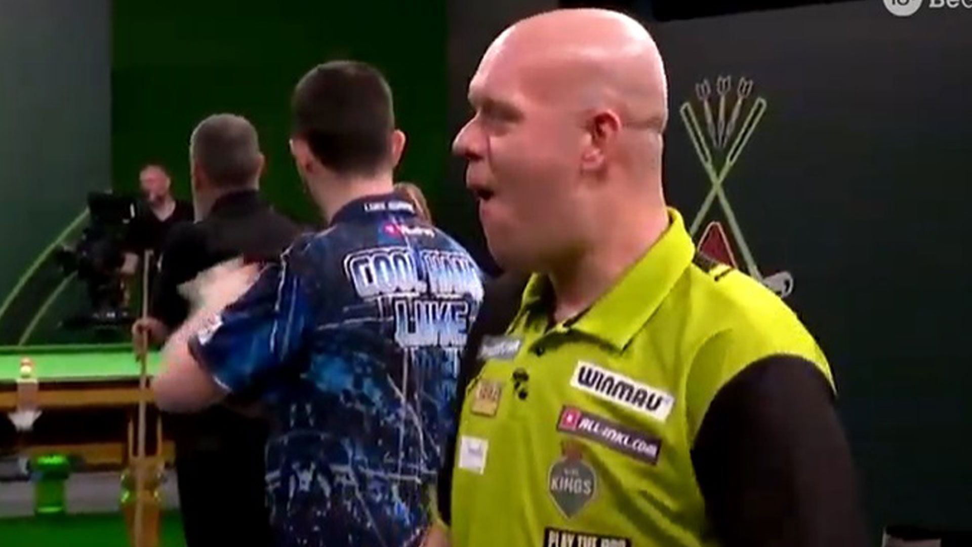 Michael van Gerwen's reaction to Shaun Murphy miss speaks volumes after fiesty row during Paddy Power challenge